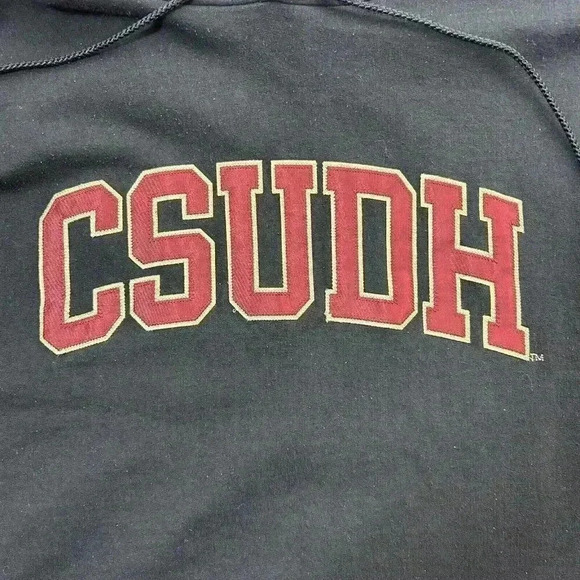 Champion Hoodie Mens Large Cal State Dominguez Hills CSUDH Sleeveless Black Gym - Picture 6 of 9